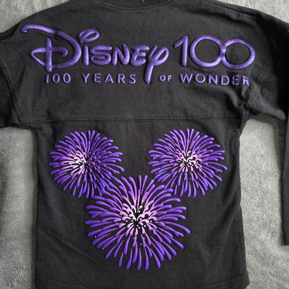 Disney 100 Years Wonder Spirit Jersey Shirt Child XS Glitter Fireworks Mickey